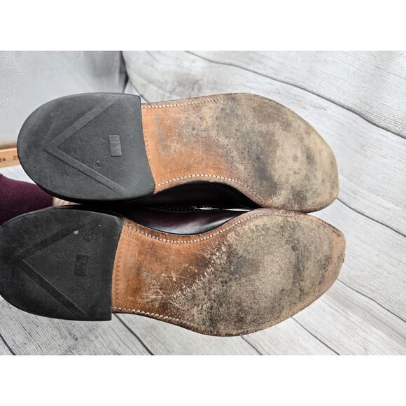 Allen Edmonds Arlington Burgundy Longwing Kiltie Tassel Loafers 12 C Poor Condit - Picture 10 of 10